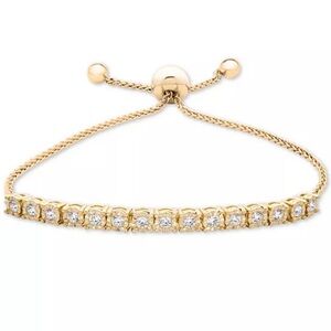 Diamond Bolo Bracelet (1/2 ct.) in 14k Gold-Plated over Sterling Silver $800 NEW